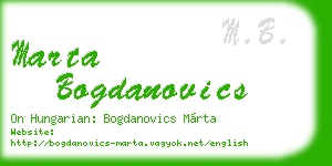 marta bogdanovics business card